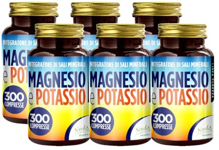 Magnesio y Potasio 1800 Comprimidos - Citrato de Magnesio y Citrato de Potasio - Contra el Cansancio y la Fatiga Física, Calor, Sales Minerales Orgánicas de Alta Asimilaridad