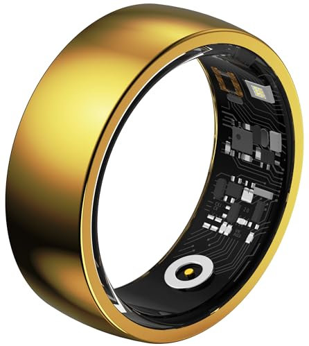 Smart Rings for Men Women Fitness Tracker Heart Rate Monitor Health Ring Blood Pressure Blood Oxygen Sleep Tracker Fitness Ring Pedometer Step Counter Waterproof Smart Ring for Android iOS Phones