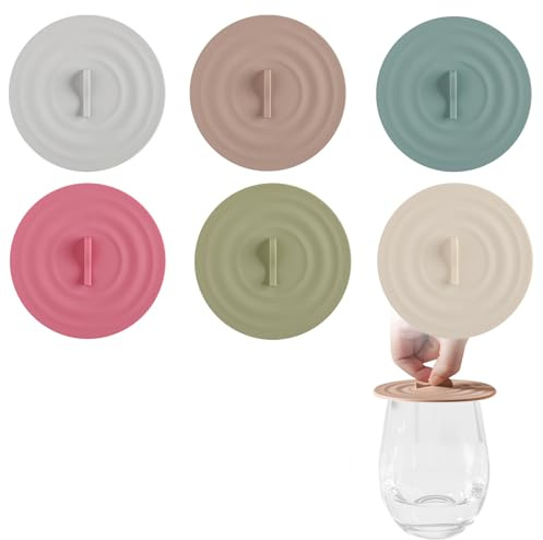 Silicone Cup Lids Silicone Cup Covers 6 Color Food Grade Anti-dust Airtight Seal Lids for Mugs，Tea/Coffee Mug Covers (6PCS)