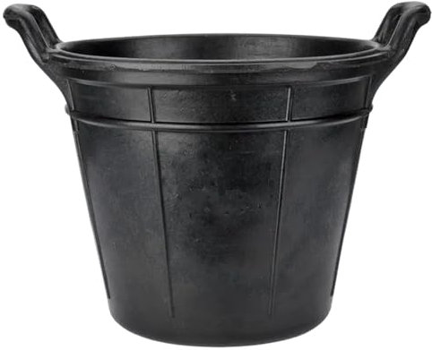 Bricoloco Cubo goma multiusos de caucho reciclado 18 litros. Capazo de goma con dos asas altura 290 mm y boca de 360 mm (2)