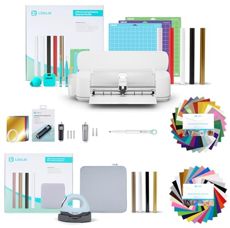 LOKLiK Design Bundle: Lanza Tu Marca con la Mini Prensa Térmica y la Máquina de Corte iCraft. Personaliza Telas, Objetos y Textiles como Camisetas, Bolsos, Tazas y Suéteres