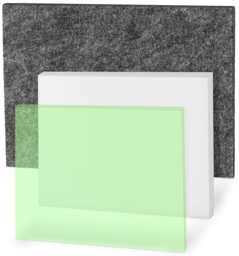 Glarks Kit di 3 cuscinetti per punzonatura in pelle, include 1 tappetino in gomma, 1 cuscinetto fonoassorbente, 1 tappetino in plastica per punzonatura, tappetino da taglio in pelle per lavori fai da