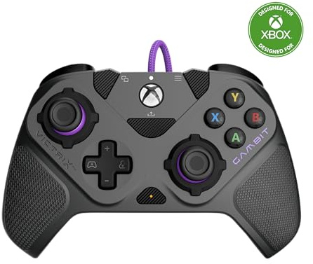 Turtle Beach Victrix Gambit Prime Manette de tournoi filaire avec sticks interchangeables, Rapid Fire Clutch Triggers et boutons programmables - licence officielle de Xbox Series X|S, Xbox One et PC