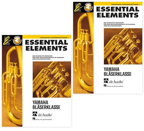 Einsteigerset: 2x Band 1 von 'Essential Elements für Tenorhorn (TC)' (Doppelpack) (0572-00-404 DHE, 9789043169493) + Notenheft + 2 Musikbleistifte