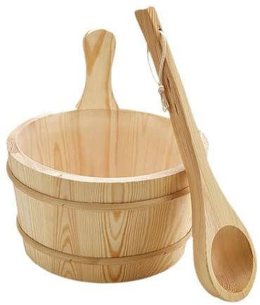 Seau en bois réutilisable de 4 l - Grande capacité - Pratique - Pour sauna et salle de bain à vapeur - Pour salle de bain à la maison