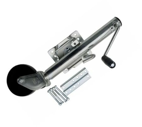 NYTFHMS Trailer Jack Wheel - Boat Trailer Jack with Wheel - Lift Swivel Trailer Jack, Swivel Trailer Jockey Wheel, 15Cm Trailer Wheels, 540 Kg Vertical Load, 25Cm Tele