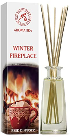 Difusores Aromáticos Varillas Chiminea en Invierno 100ml - Difusores de Aromas - Aromaterapia - Difusor Perfumado - Ambientador de Varillas de Rattan - Fragancia para Habitación