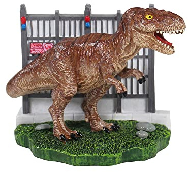 Penn-Plax Jurassic Park Officially Licensed Aquarium Decoration – T-Rex Escaping from Paddock – Safe for Freshwater and Saltwater Fish Tanks – Small