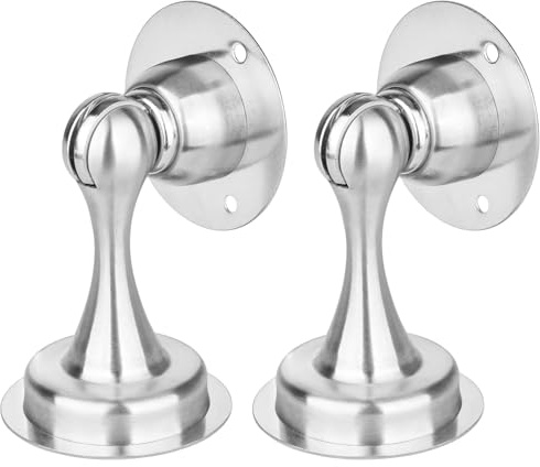 Lot de 2 butées de porte magnétiques en acier inoxydable, sans perçage, pour installer des butées de porte au sol plus solides pour garder votre porte ouverte