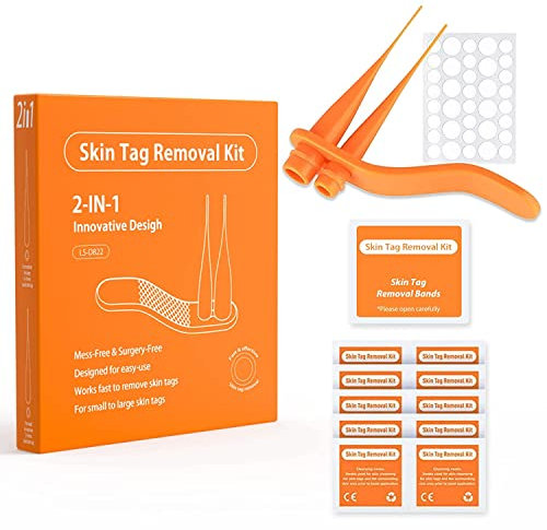 Skin Tag Removal Kit Mole Removal Skin Tag Removal Skin Mole Wart Removal Micro Band Skin Tag Removal Kit Face Body Care Painless and Safe 2 in 1 Professional Mole Wart Remover.