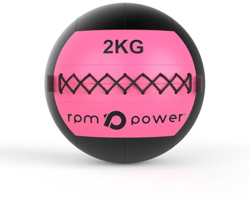 RPM Power Wall Ball – Médecine ball souple / médecine ball mural pour entraînement complet du corps et exercices de force (2 kg – 10 kg) (2 kg, rose)
