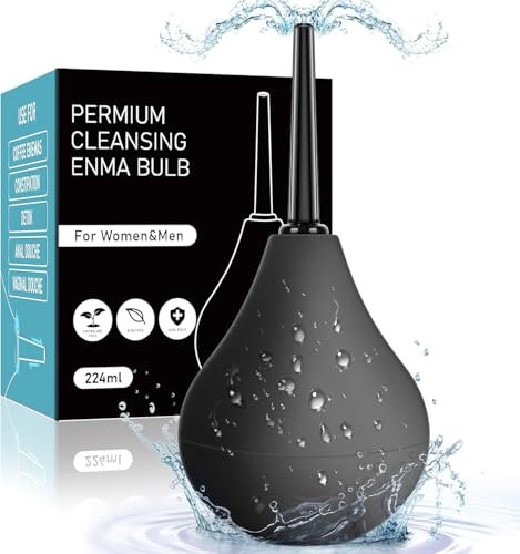 Dasgutes Analdusche Klistier zur darmspülung - Irrigator darmspülung • Intimdusche zur Analdusche und Vaginaldusche analdusche für mann&frau mit drei Düsen 224ML (Schwarz)