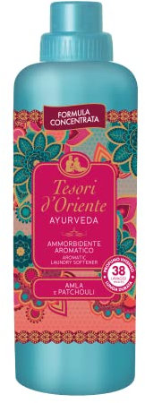 Tesori d'Oriente - Ammorbidente Lavatrice Concentrato Ayurveda, dalle Note di Amla e Patchouli, Fino a 38 Lavaggi, con Preziose Microcapsule Per Capi Morbidi e Profumati, 760 ml