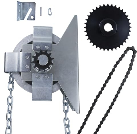 LAJIAOZ Garage Door Jackshaft Chain Hoist - 3:1 Reduced Drive Heavy Duty Hoist for Roll Up Doors and Jackshaft Garage Door Openers