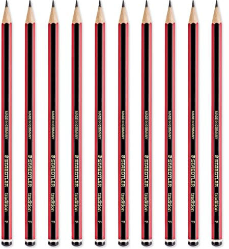 STAEDTLER Tradition Pencil - Drawing Sketching Art - Pack of 10 Pencils - Grade F