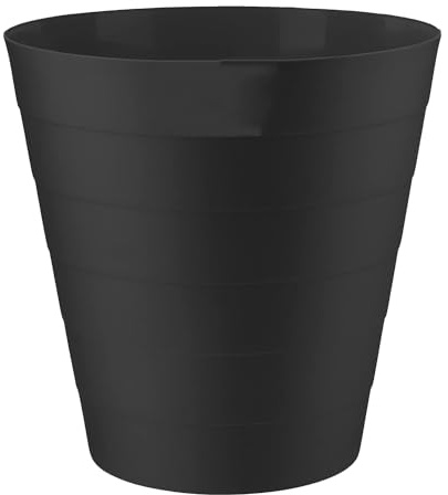 MantraRaj Plastic Waste Paper Bin 6L Round Waste Basket Trash Can Lightweight Rubbish Bin for Kitchen, Bedroom, Bathroom, Open-Top Design, Outdoor Garbage Container Dustbin (Black)