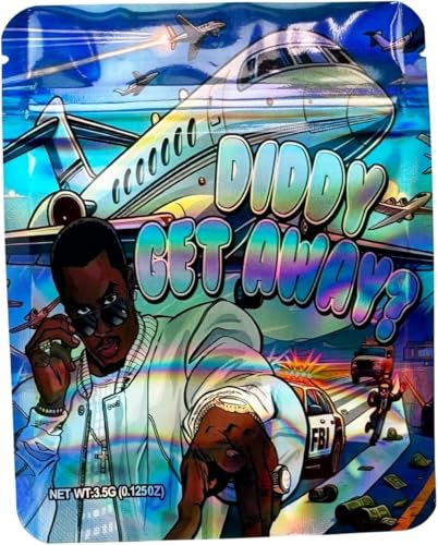 Confezione da 50 sacchetti Cali in Mylar da 3,5 g, richiudibili, in plastica Mylar a prova di odore, con chiusura lampo, in foglio di alluminio, impermeabili, ermetici, per caramelle, sacchetti per