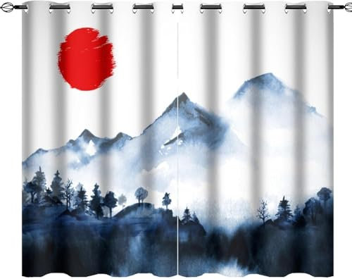 3D Kinderzimmer Verdunkelungsvorhänge Alpine,3D-Gedruckte Vorhänge Wohnzimmer Bürovorhänge Energiesparende Geräuschreduzierende Kindergardinen - Vorhang Für Das Esszi-7630042065279760