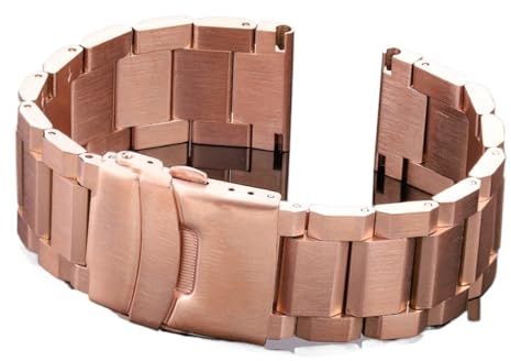 HMFANG Klockarmband i rostfritt stål Kvinnor Män Metall Klockarmband Länkarmband 18 mm 20 mm 22 mm 24 mm Tillbehör Silver Rose Guld Svart(Rose Gold,24mm)