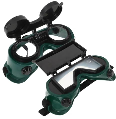 DECOMELODY 2 pezzi Occhiali Protettivi per Saldatura con Copertura Ribaltabile Protezione UV e Schegge Occhiali da Resistenti Ventilazione per Saldatori Luce Intensa e Arco Saldatura