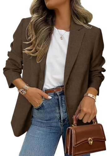 Simplee Blazers for Women Business Casual 2026 Oversized Long Sleeve Open Front Lapel Suit Jackets Dressy Pockets Work Blazer