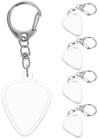 WHAMVOX 5 Piezas Llavero Estuche Transparente para Púas de Guitarra Organizador Portátil para Plectros Acústicos y Eléctricos Soporte y Compacto para Músicos