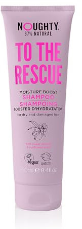 Noughty 97% Natural To The Rescue Moisture Boost Shampoo Sulphate Free Vegan Haircare Hydrating Formula for Dry & Damaged Hair 250ml