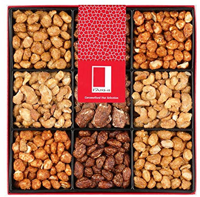 Rita Farhi Roasted & Caramelised Mixed Nut Selection Luxury Gift Box, 940 g | Cashews, Peanuts, Pecans, Almonds | Honey, Roasted, Salted & Chilli Flavours | Healthy Gourmet Food | Vegetarian | Kosher