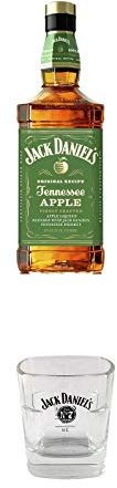 Jack Daniels APPLE 35% 0,7 Liter + Jack Daniels No. 7 Glas mit Eichstrich 2 und 4 cl 1 Stück