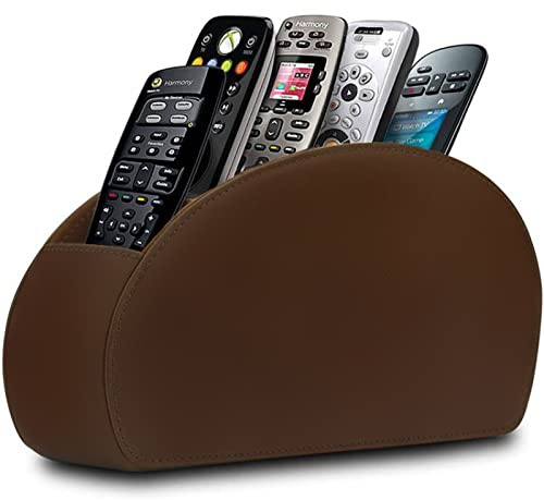 RHCSZ Soporte para mando a distancia con 5 compartimentos, caja organizadora de mandos de TV para escritorio, organizador para mando, gafas y reproductor multimedia, almacenamiento de bolígrafos