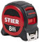 STIER Premium Taschenbandmaß, 8 m x 32 mm, mit Magnet und Edelstahlhaken für sicheren Halt, mit Gürtelclip