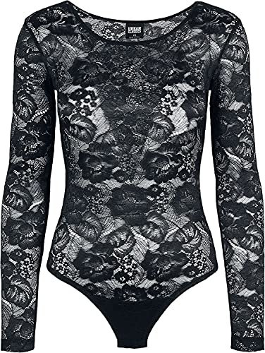 Urban Classics Damen Ladies Lace Longsleeve Body Shapewear Ganzkörper-Body, Black, XXL