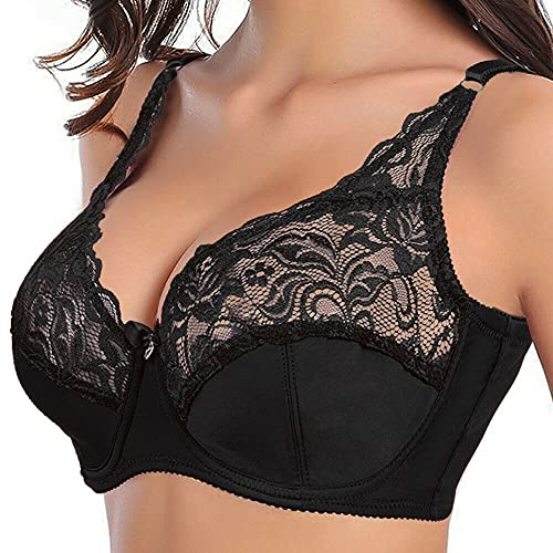 Sujetador Sin Relleno con Aros Cómodo con Copas Suave Encaje Escotado Sexy 105-E