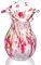 Mundgeblasene Glasvase, Moderne Kunst, Blumenvase mit rosa Blütenblatt, dekorativ für Heimdekoration, 22 cm hoch für Wohnzimmer, Esszimmer, Tischdekoration, Statement, Bürodekoration