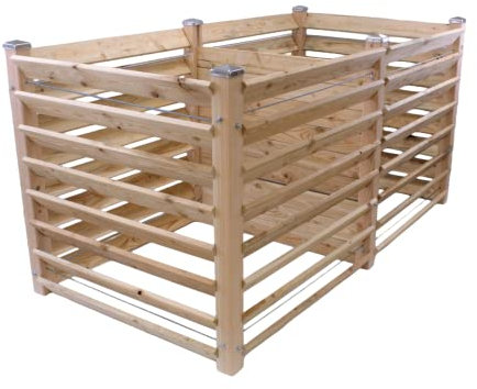 Moderner Komposter Duo ca. 80x153 cm Höhe 100 cm aus Lärchenholz Massivholz Steckkomposter Kompostsilo Holz Stecksystem