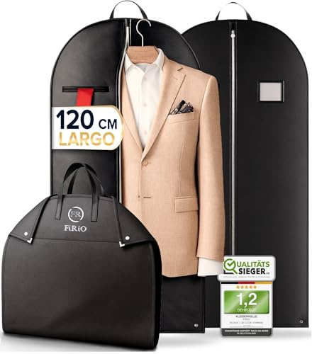 FiRiO 2 x Borsa Porta Abiti da Viaggio Pieghevole di Alta Qualità - FINO AL 50% PIU SPESSO MATERIALE - Custodie per Abiti & Camicia - Porta Vestiti da Viaggio e da Riporre per Uomo e Donna - 120x60cm