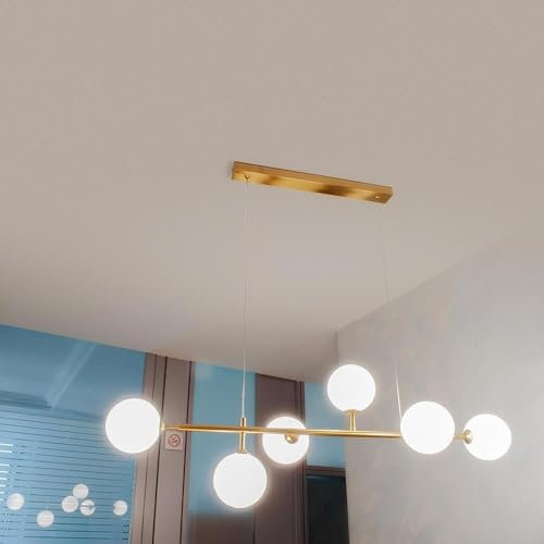 Planetitaly Lampadario a sospensione da soffitto con 6 sfere in vetro lampada decorativa bronzo per soggiorno cucina attacco g9