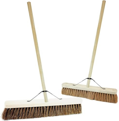 36” Wide Broom Indoor or Outdoor, Extra-Large Heavy Duty Broom Sweeping Brush for Warehouse Floors and Large Flat Surfaces (36 Coco Soft Bristle)