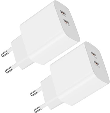 Chargeur USB C 20W, 40W Prise USB C 2-Pack, Chargeur Rapide,Chargeur USB C Rapide pour iPhone 16 15 14 13 Plus Pro Max XS XR Samsung Galaxy iPad Huawei Xiaomi, USBC Bloc Secteur Embout Adaptateur