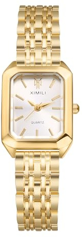Avaner Women's Bracelet Square Watches: Gold Silver Stainless Steel Strap Analog Quartz Elegant Wrist Watches