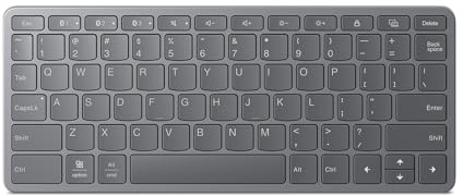 Lenovo Multi-Device Wireless Bluetooth Keyboard, Connect Up to 3 Devices Simultaneously, Compatible with iOS, Android, Windows, Slim Profile, Rechargeable, 60-Hour Battery Life, Iron Grey