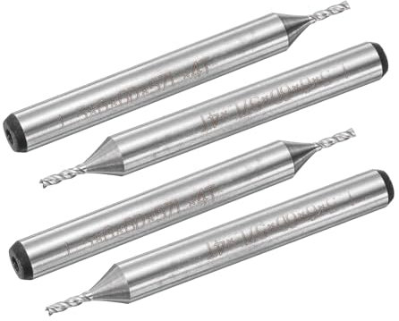 sourcing map 4pcs HSS-AL 1.5mm Cutting Dia 6mm Shank 4 Flutes End Mill Milling Cutter Router Bits Upcut Spiral Milling Cutter Tool for Wood PVC MDF Engraving