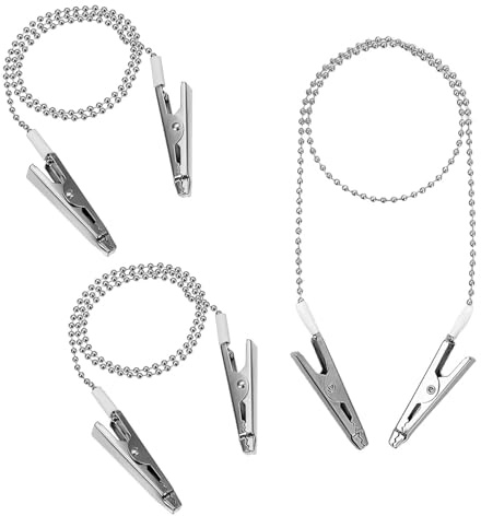 3 Pezzi Fermaglio per Tovaglioli Catena di Metallo Clip di Tovaglioli Catenina di Fissaggio per Asciugamano Coperta Grembiule (Argento)