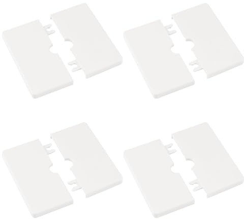 UFURMATE Flangia quadrata da parete divisa, 4 pezzi, piastra autoadesiva in ABS, accessori decorativi per rubinetto, con foro di diametro 12 mm (bianco)