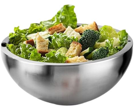 YNPQTDS Bol Rafraîchisseur à Dip | Plat de Service Froid en Acier Inoxydable - Grand Bol Isotherme Pour Guacamole Sauces Condiments Fruits Crevettes Poisson Et Plats Chauds De Fête
