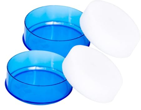 Cabilock 2 pièces Humidificateurs Doigts Éponge Ronde pour Banque et Comptage Lot Transparent Bleu Absorption Rapide Efficacité Financière et Tri