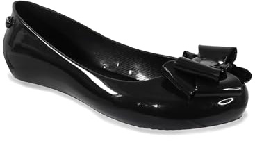 Ladies Flat Womens Bow Patent PEEP Toe TOP Jelly Bow Slip ON Shoes Ballerina Pump Size 3-8