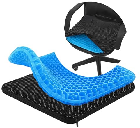 MMOBIEL Cojín de Gel Cojín Ergonómico para Silla con Funda Antideslizante y Material de Gel Impermeable – para Alivio de Presión, Oficina, Coche, Estadio, Kayak y Viaje