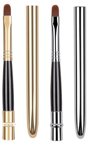 SWYZOR Pennello Labbra, Set di 4 Pennelli per Il Trucco, Pennelli Applicatori per Rossetto, Pennellis Professionali per Il Trucco da Viaggio, per Donne e Ragazze