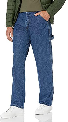 Wrangler Men's Jeans Carpenter, Relaxed Fit, Straight Leg, Retro Stone, 36W / 34L